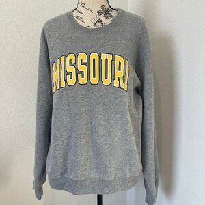 Red Oak Sportswear Missouri College Sweater Medum Gray Pullover‎